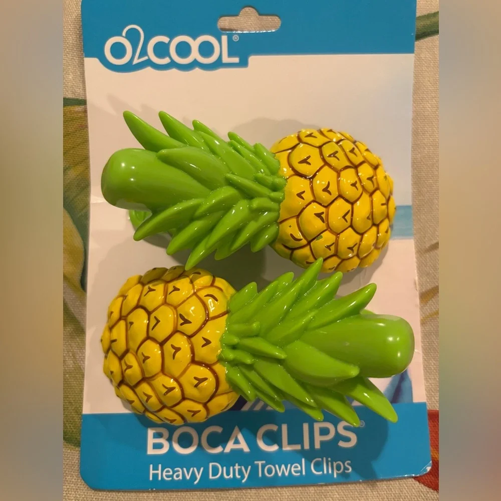 Green and Yellow Pineapple Clips